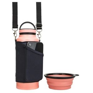 NIB- Bindle Puppy Pack Outdoor Dog Water Bottle w/ Collapsible Bowl, Insulated